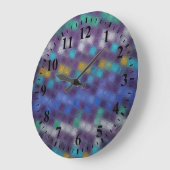 Grande Horloge Ronde Brevet abstrait de la mosaïque du verre #6 (Angle)