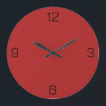 Grande Horloge Ronde Brick rouge couleur B22222 - Ajouter votre nom Opt<br><div class="desc">Ajoutez un nom, des initiales ou du texte, ou gardez la couleur seule. La couleur correspond à d'autres éléments du magasin en fonction du nom et du code HEX (triplet hexadécimal à six chiffres) qui s'affiche. Utilisez ce code pour mélanger, mettre en correspondance et customiser tout autre élément pour l'accompagner...</div>