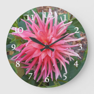 Grande Horloge Ronde Bright pink Dahlia s'est enfuie.