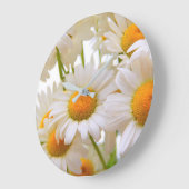 Grande Horloge Ronde Bright Summer Daisies Flowers (Angle)
