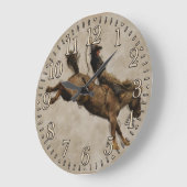 Grande Horloge Ronde Bronco Rodeo Cowboy (Angle)