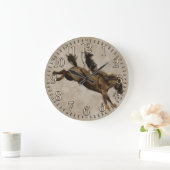 Grande Horloge Ronde Bronco Rodeo Cowboy (Maison)