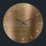 Grande Horloge Ronde Bronze Métallic Parties scintillant minimale Or US<br><div class="desc">Unique minimaliste et décoratif Correspond à la mode réelle dans la décoration maison. Vous pouvez modifier la forme et la couleur de la main.</div>