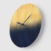 Grande Horloge Ronde Brosses dorées modernes (Angle)