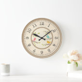 Grande Horloge Ronde Brown Clock avec Birds (Maison)