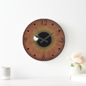 Grande Horloge Ronde Brown Eye Iris Eyeball Custom Large Round Clock (Maison)