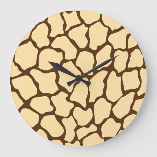 Grande Horloge Ronde Brown Giraffe Pattern – Minimal Animal Print (Recto)