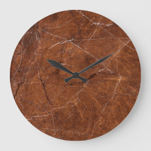 Grande Horloge Ronde Brown Marbre brillant : Arrière - plan Texture de