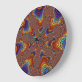 Grande Horloge Ronde Brown Rainbow Starburst (Angle)