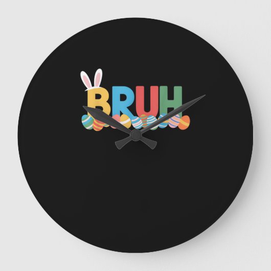 Grande Horloge Ronde Bruh Bunny Pâques mème mignon Pour Enfants _10 (Recto)