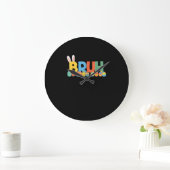 Grande Horloge Ronde Bruh Bunny Pâques mignon Mème Pour Enfants _9 (Maison)