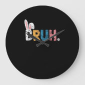 Grande Horloge Ronde Bruh Bunny Pâques mignonne mème pour les enfants _ (Recto)