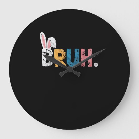 Grande Horloge Ronde Bruh Bunny Pâques mignonne mème pour les enfants _ (Recto)