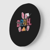 Grande Horloge Ronde Bruh Bunny Pâques mignonne mème pour les enfants _ (Angle)