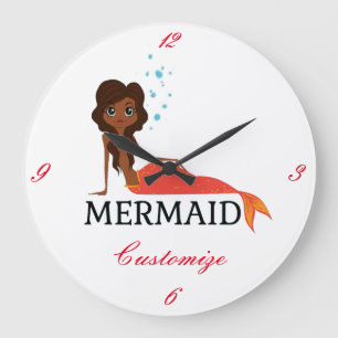 Grande Horloge Ronde Brunette Mermaid Thunder_Cove