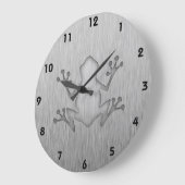 Grande Horloge Ronde Brushed metal look Frog (Angle)