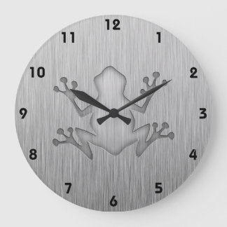 Grande Horloge Ronde Brushed metal look Frog