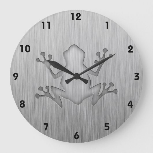 Grande Horloge Ronde Brushed metal look Frog (Recto)