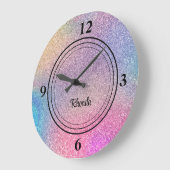 Grande Horloge Ronde Budget Acheter, Glam Sparkly Parties scintillant d (Angle)