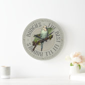 Grande Horloge Ronde Budgie Love (Maison)