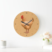 Grande Horloge Ronde Buff Orpington Poulet Hen (Maison)