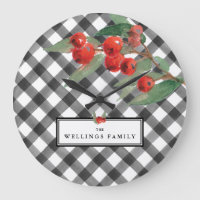 Buffalo Check Plaid Black White Nom de famille Per