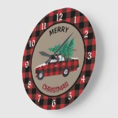Grande Horloge Ronde Buffalo Plaid (Angle)