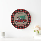 Grande Horloge Ronde Buffalo Plaid (Maison)