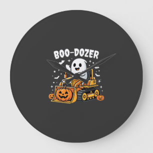 Grande Horloge Ronde Bulldozer fantôme Halloween Boo Dozer_1