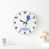 Grande Horloge Ronde Bullseye Hit Blue Dart on Target (Maison)