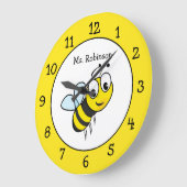 Grande Horloge Ronde Bumble Bee Enseignant's Classroom (Angle)