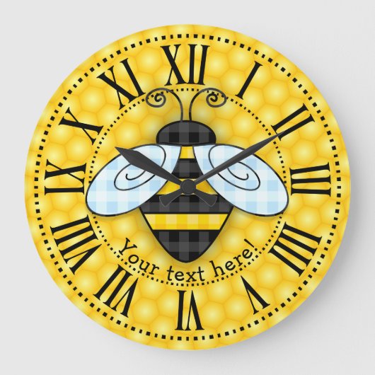 Grande Horloge Ronde Bumblebee et Icône Honeycomb (Recto)