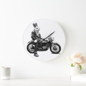 Grande Horloge Ronde Bunny Biker (Maison)