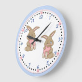 Grande Horloge Ronde Bunny Hugs (Angle)