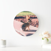 Grande Horloge Ronde bunny rabbit photo Easter spring (Maison)