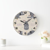 Grande Horloge Ronde Bunny Yoga Poses Funny Rabbit (Maison)