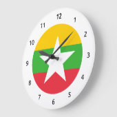 Grande Horloge Ronde Burmese (Myanma) flag Wall Clocks (Angle)