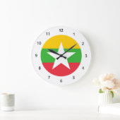 Grande Horloge Ronde Burmese (Myanma) flag Wall Clocks (Maison)