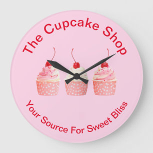 Grande Horloge Ronde Business Cupcakes Shop Thème