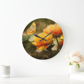 Grande Horloge Ronde Butterfly art 32 Wall Clocks & Numeral Options (Maison)