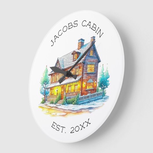 Grande Horloge Ronde Cabine de journal personnalisé Noël (Angle)