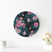 Grande Horloge Ronde Caché en rose 2 (Maison)