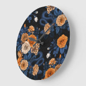 Grande Horloge Ronde Caché en rose, orange et bleu (Angle)