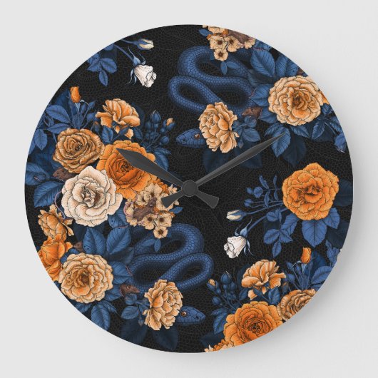 Grande Horloge Ronde Caché en rose, orange et bleu (Recto)
