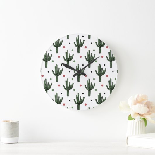 Grande Horloge Ronde Cactus (Maison)