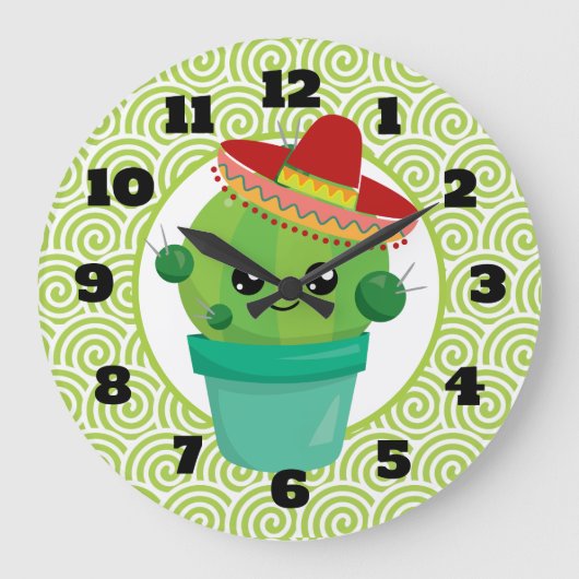 Grande Horloge Ronde Cactus de Red Sombrero (Recto)