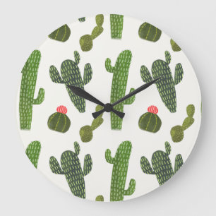 Grande Horloge Ronde Cactus mignon de la collection   de Llamarama