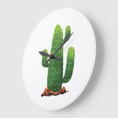 Grande Horloge Ronde Cactus Succulent (Angle)