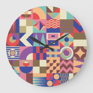Grande Horloge Ronde Cactus Succulent : Style de croquis Doodle