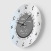 Grande Horloge Ronde Cadeau 50e anniversaire de mariage Silver Diamond  (Angle)